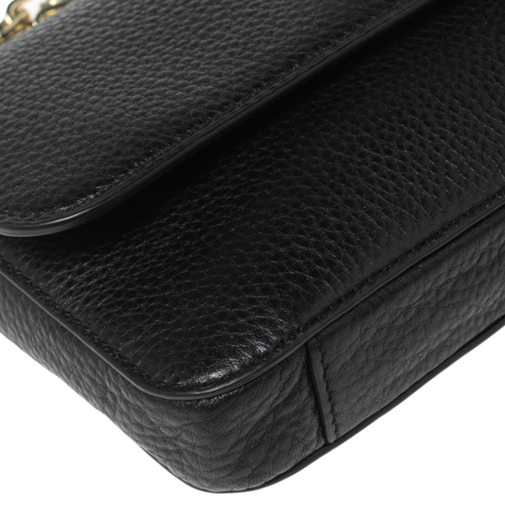 Tory Burch Black Leather Mercer Classic Flap Shoulder Bag For Sale 1
