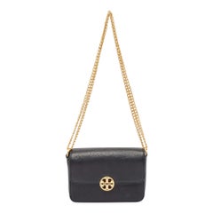 Tory Burch Schwarze Mini Chelsea Umhängetasche aus Leder