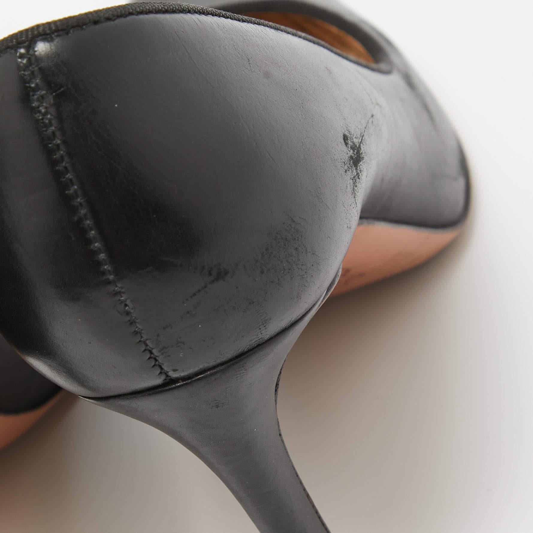 Tory Burch Black Leather Pointed Toe Pumps Size 36.5 For Sale 4