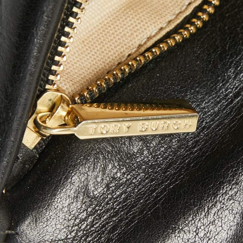 Tory Burch Black Leather Reva Chain Clutch For Sale 4