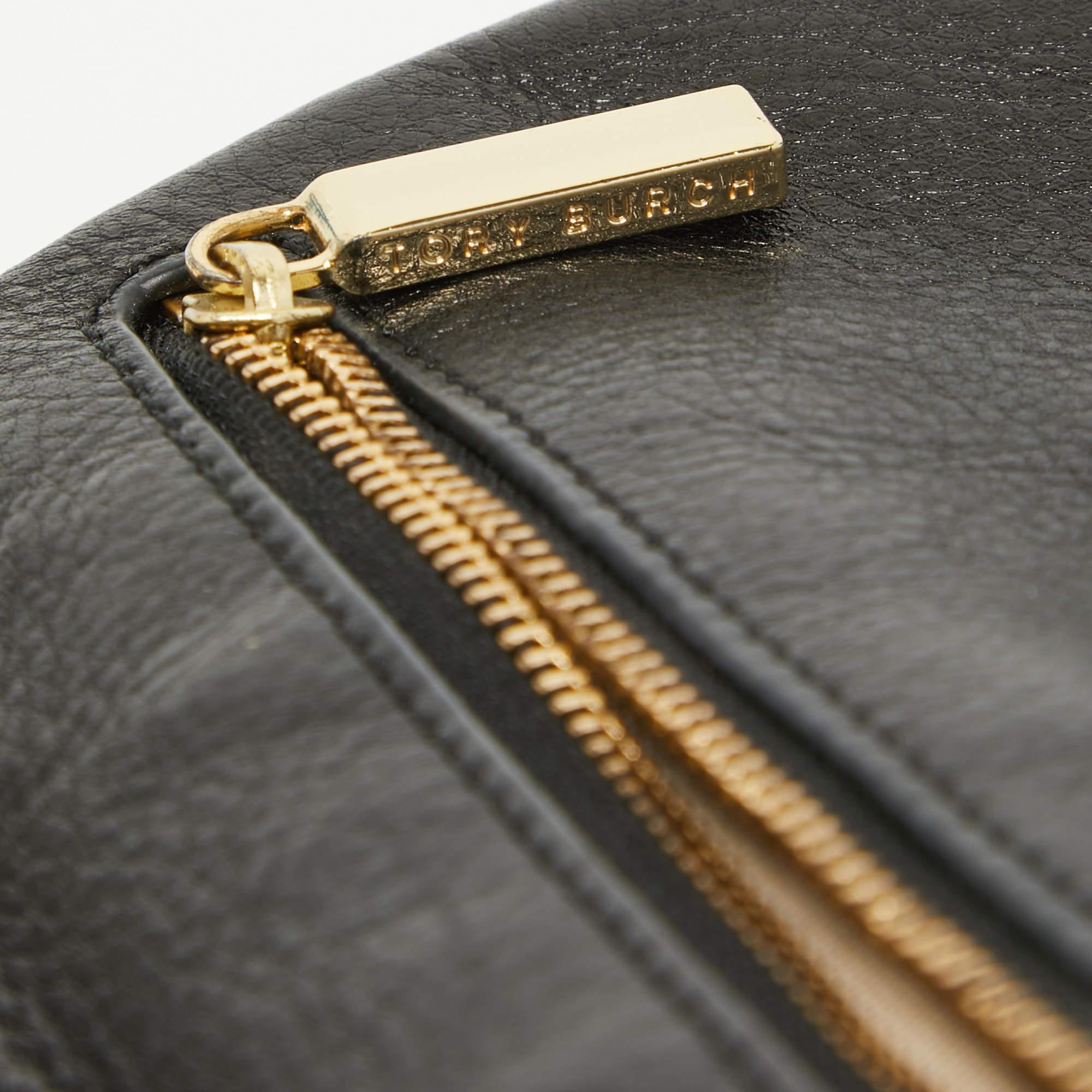 Tory Burch Black Leather Reva Chain Flap Bag 3