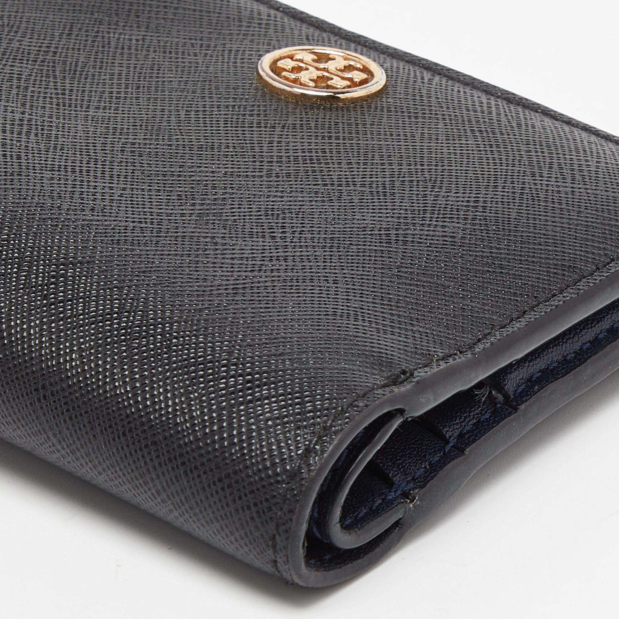 Tory Burch Black Leather Robinson Bifold Wallet For Sale 6