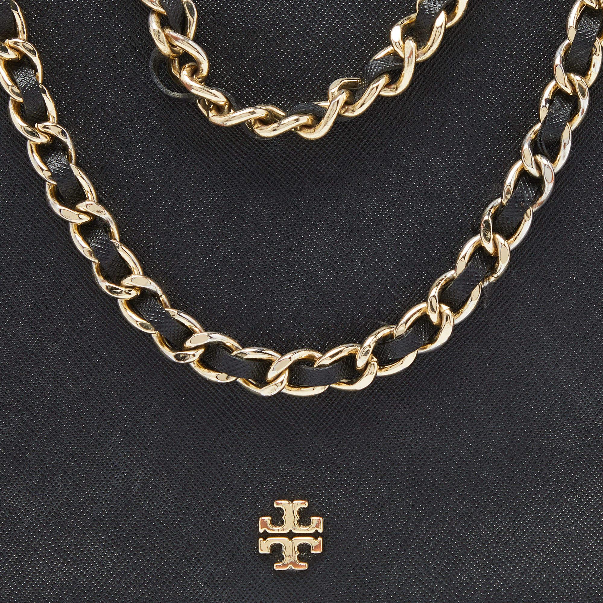 Tory Burch Black Leather Robinson Chain Crossbody Bag For Sale 1