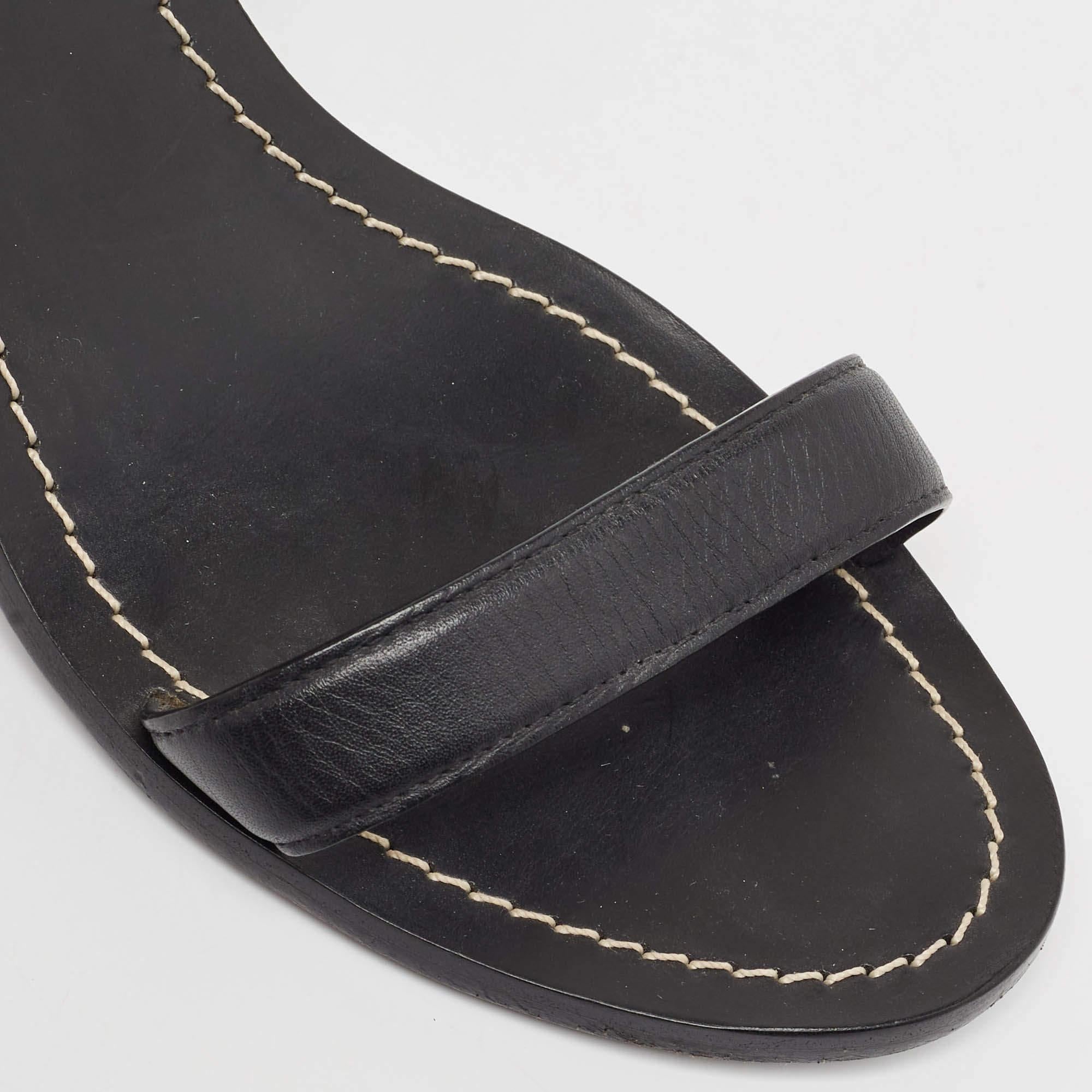 Tory Burch Sandalias Slingback de Piel Negra Talla 39.5 en venta 3