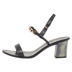 Tory Burch Sandales à talon en cuir noir Taille 39.5
