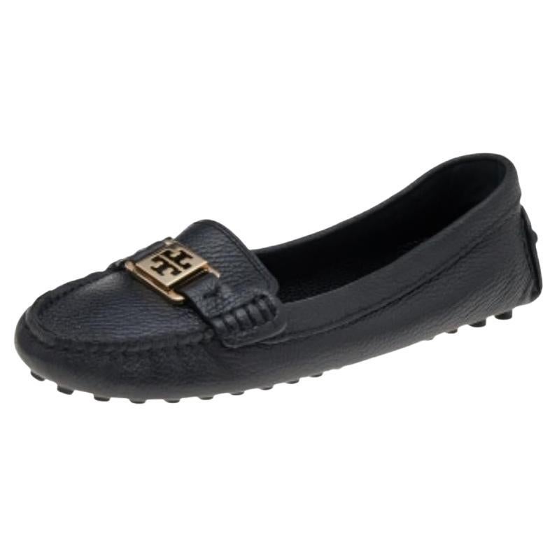 Tory Burch Mocassini in pelle nera taglia 38 in vendita