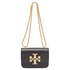 Tory Burch Black Leather Small Convertible Eleanor Shoulder Bag