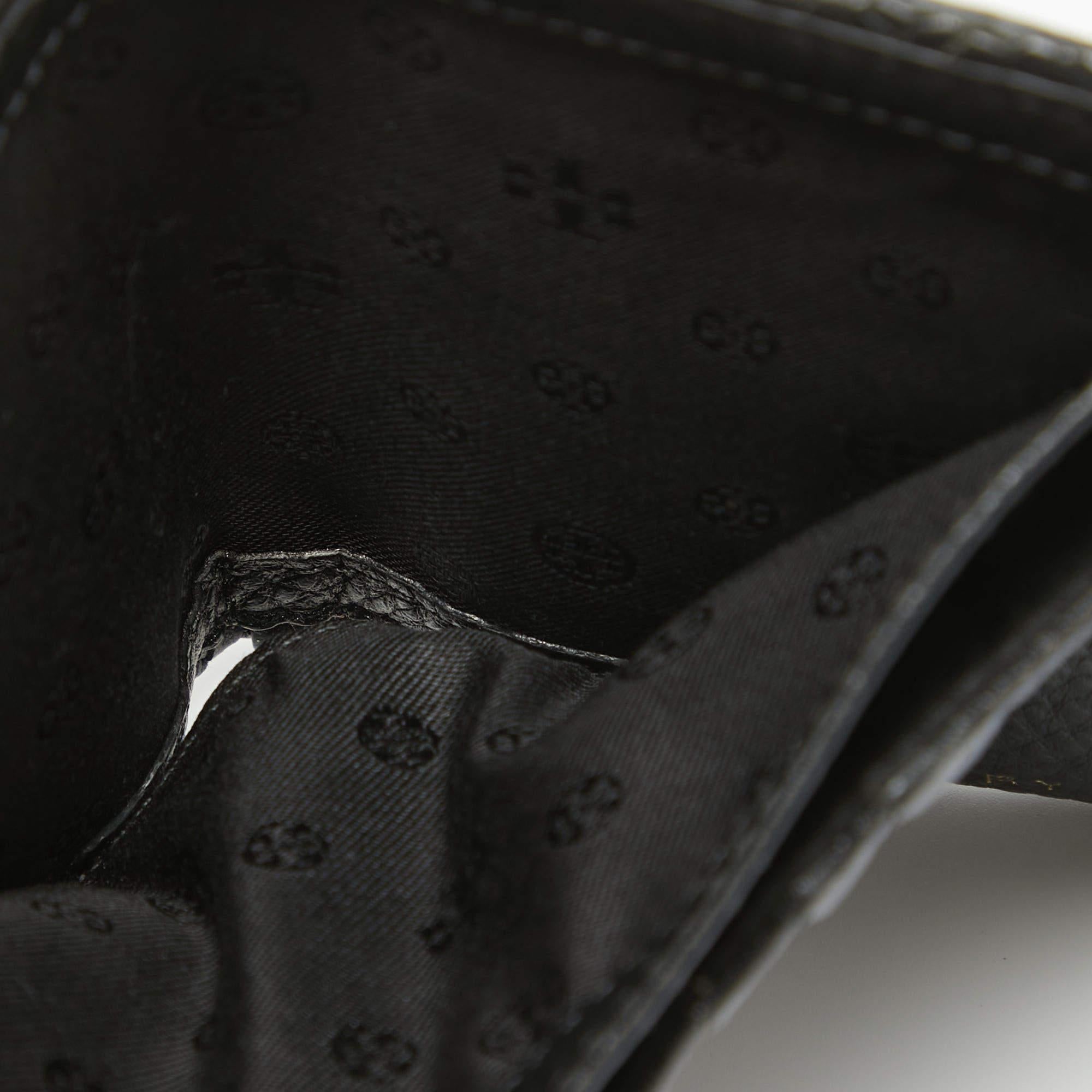 Tory Burch Black Leather Taylor Bifold Compact Wallet In Good Condition For Sale In Dubai, Al Qouz 2
