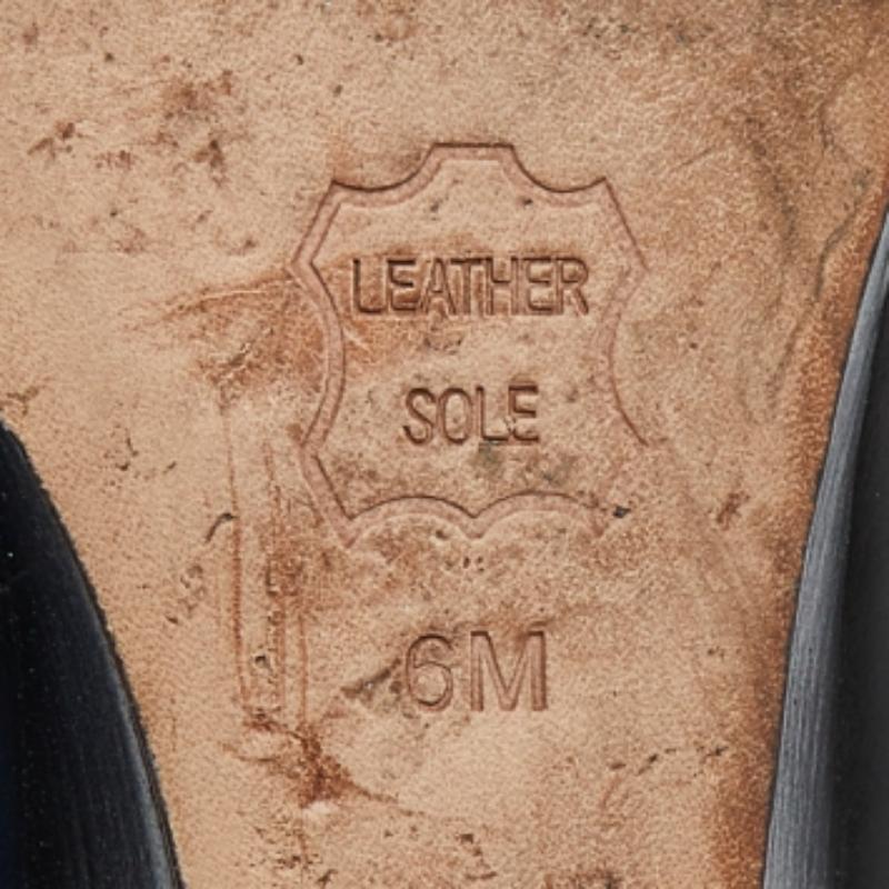 Tory Burch Chaussures à talons compensés en cuir noir Taille 36.5 en vente 3