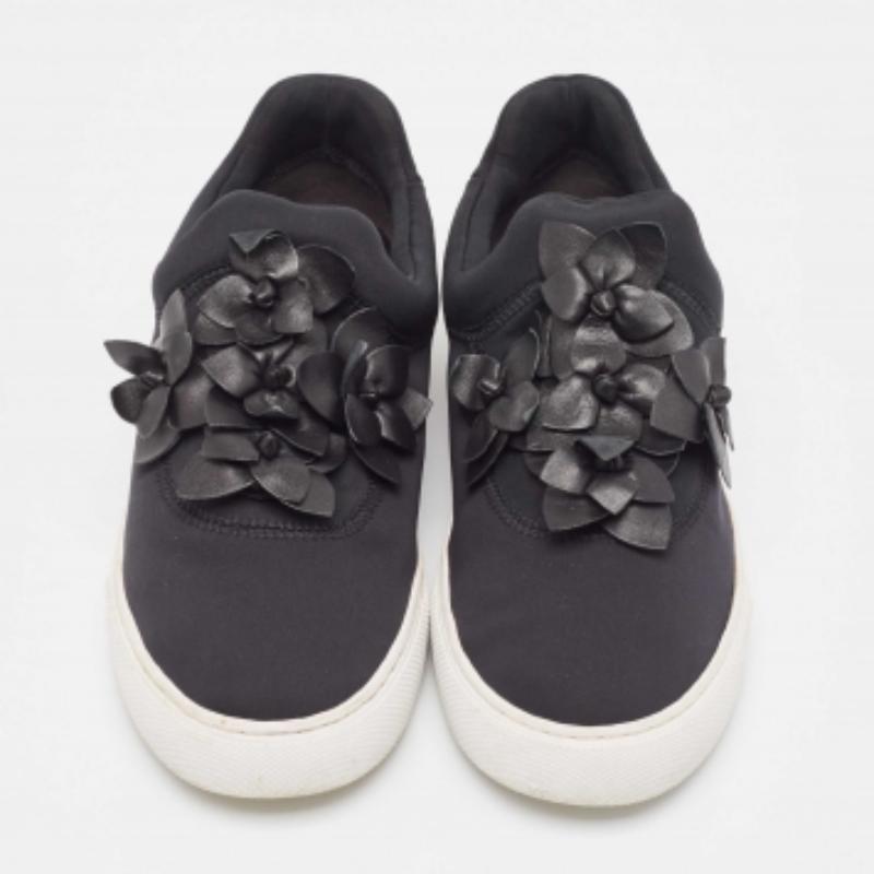 Donna Tory Burch Nero  Sneakers Blossom in nylon e pelle misura 39,5 in vendita