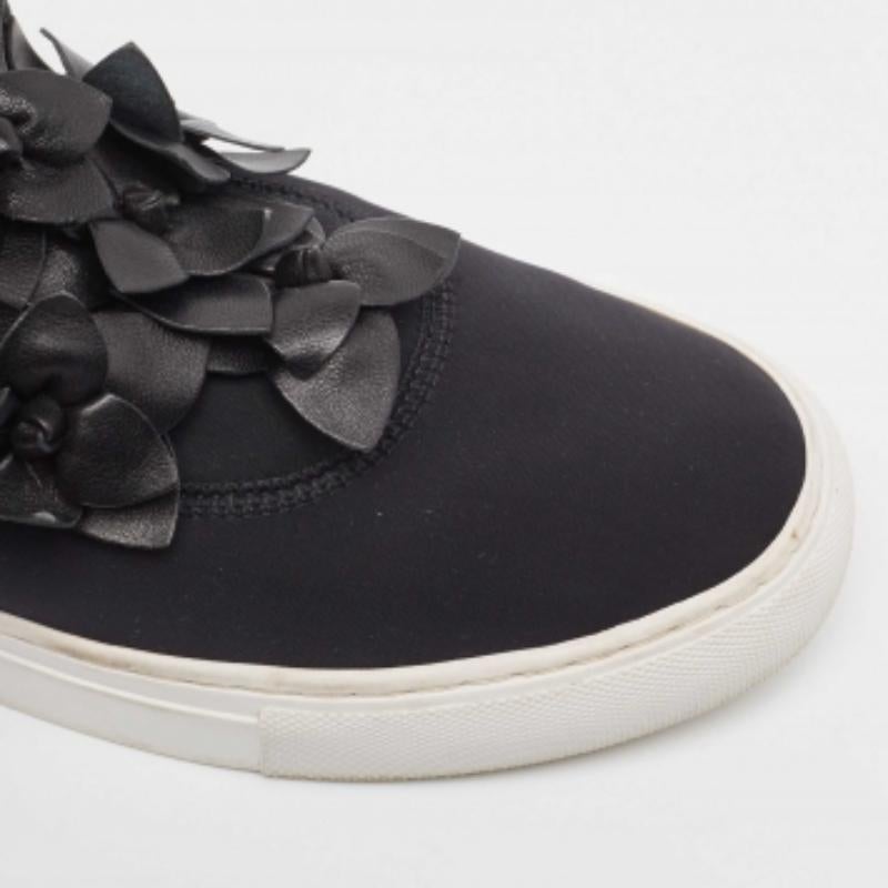 Tory Burch Nero  Sneakers Blossom in nylon e pelle misura 39,5 in vendita 3