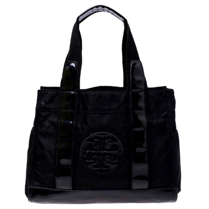 Tory Burch Black Nylon and Leather Ella Tote For Sale at 1stDibs | tory ...