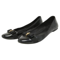Tory Burch Black Patent Leather Bow Ballet Flats Size 39