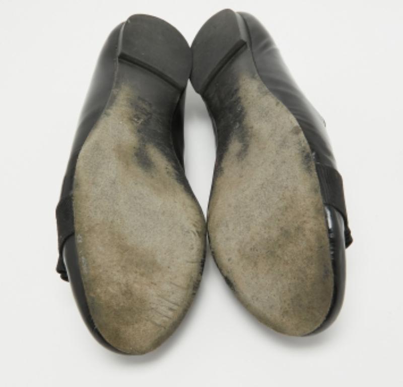 Tory Burch Bailarinas de charol negro con lazo talla 39 en venta 2