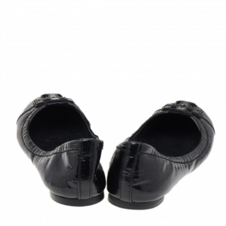 Tory Burch Bailarinas de charol negro Talla 35 Negro