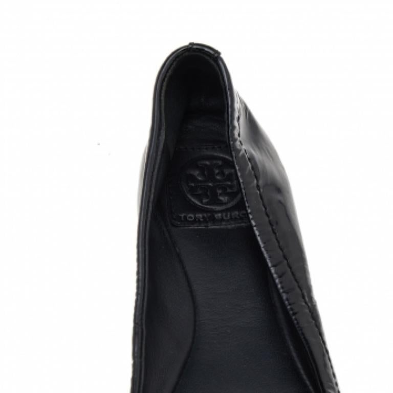 De las mujeres Tory Burch Bailarinas de charol negro Talla 35