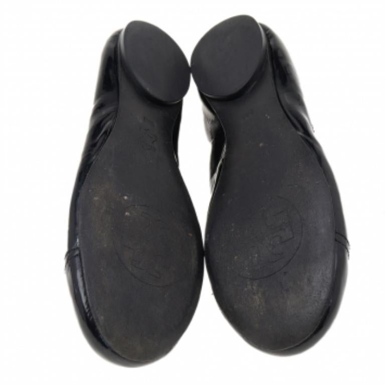 Tory Burch Bailarinas de charol negro Talla 35 2