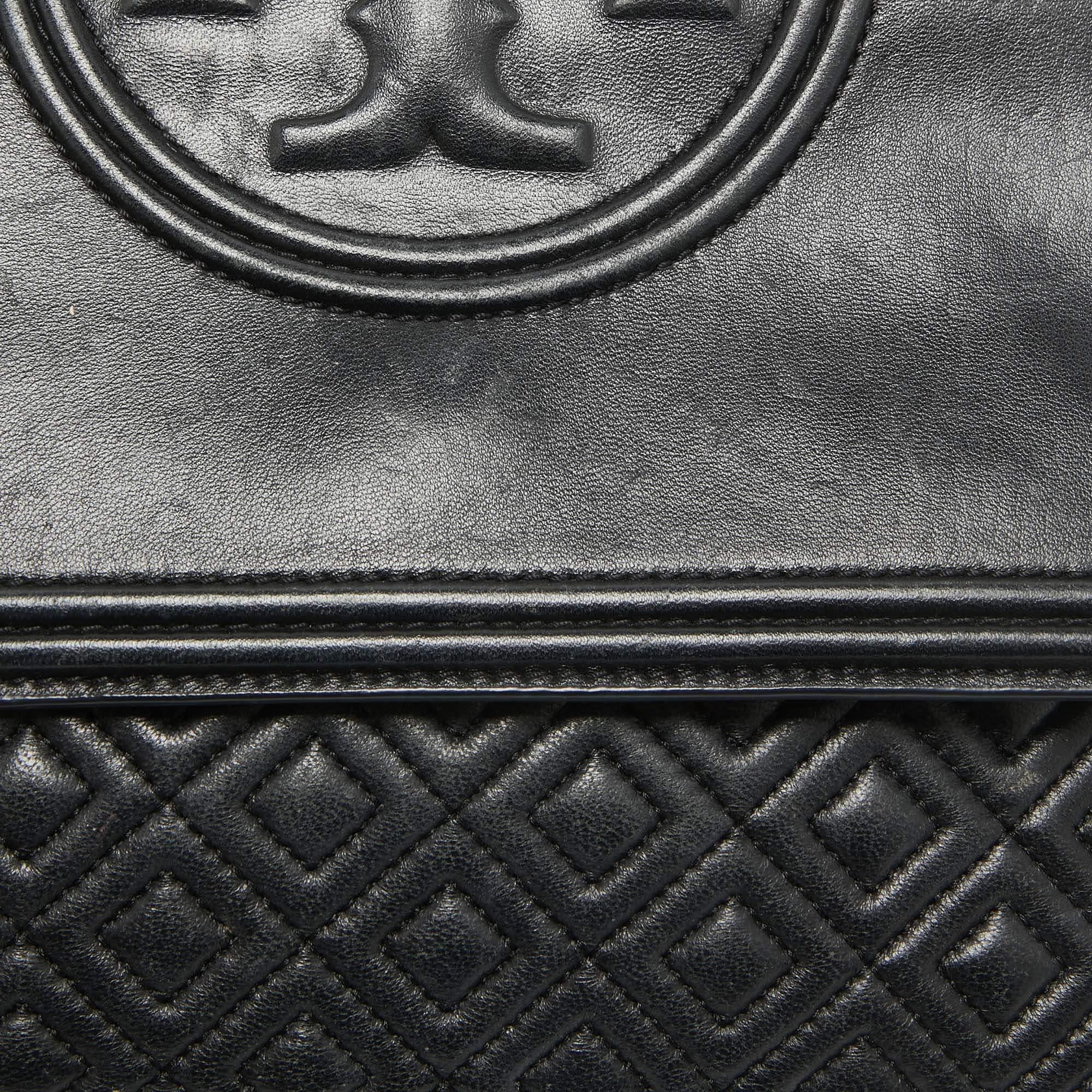 Tory Burch Black Quilted Leather Fleming Shoulder Bag 1