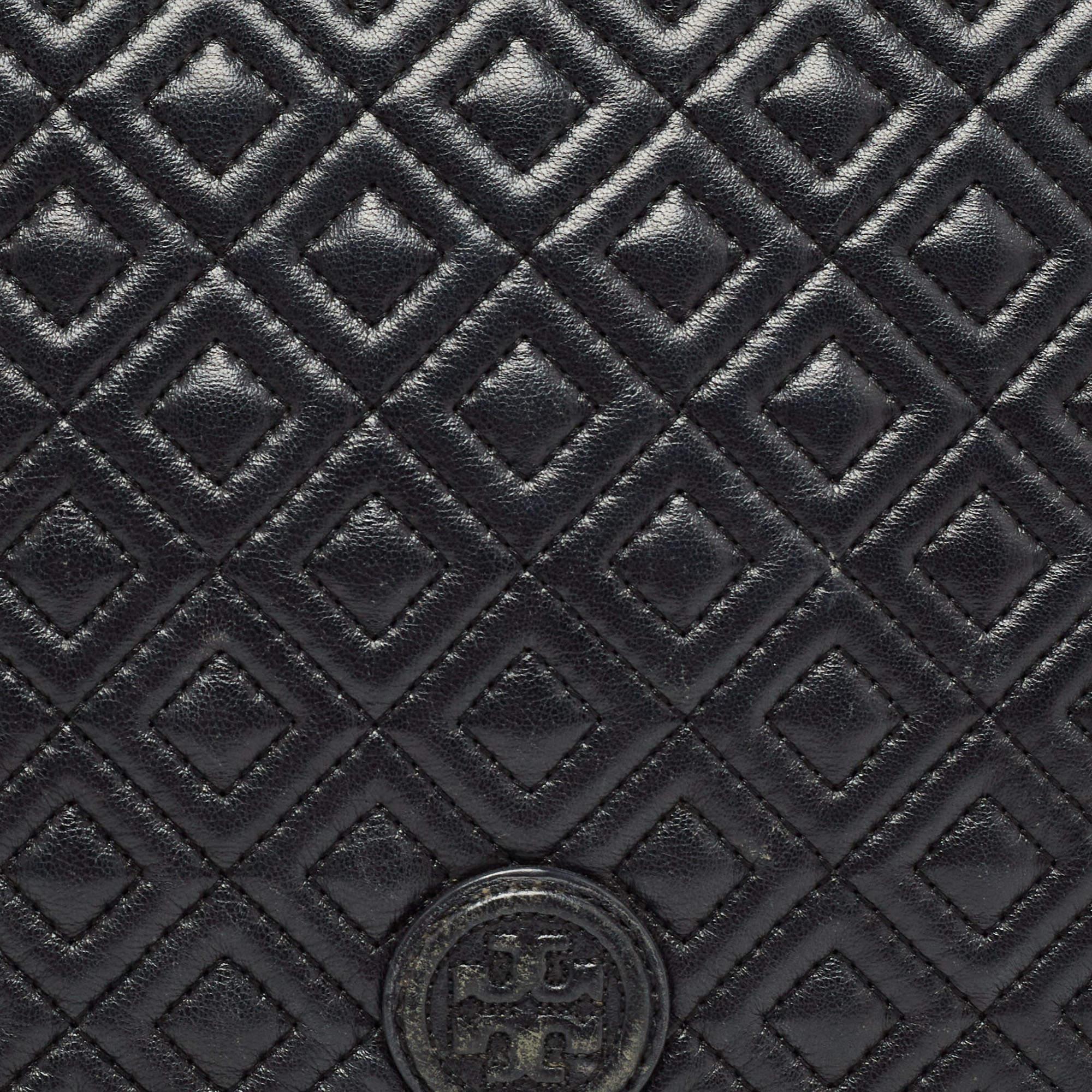 Tory Burch Black Quilted Leather Marion Flap Chain Shoulder Bag 1