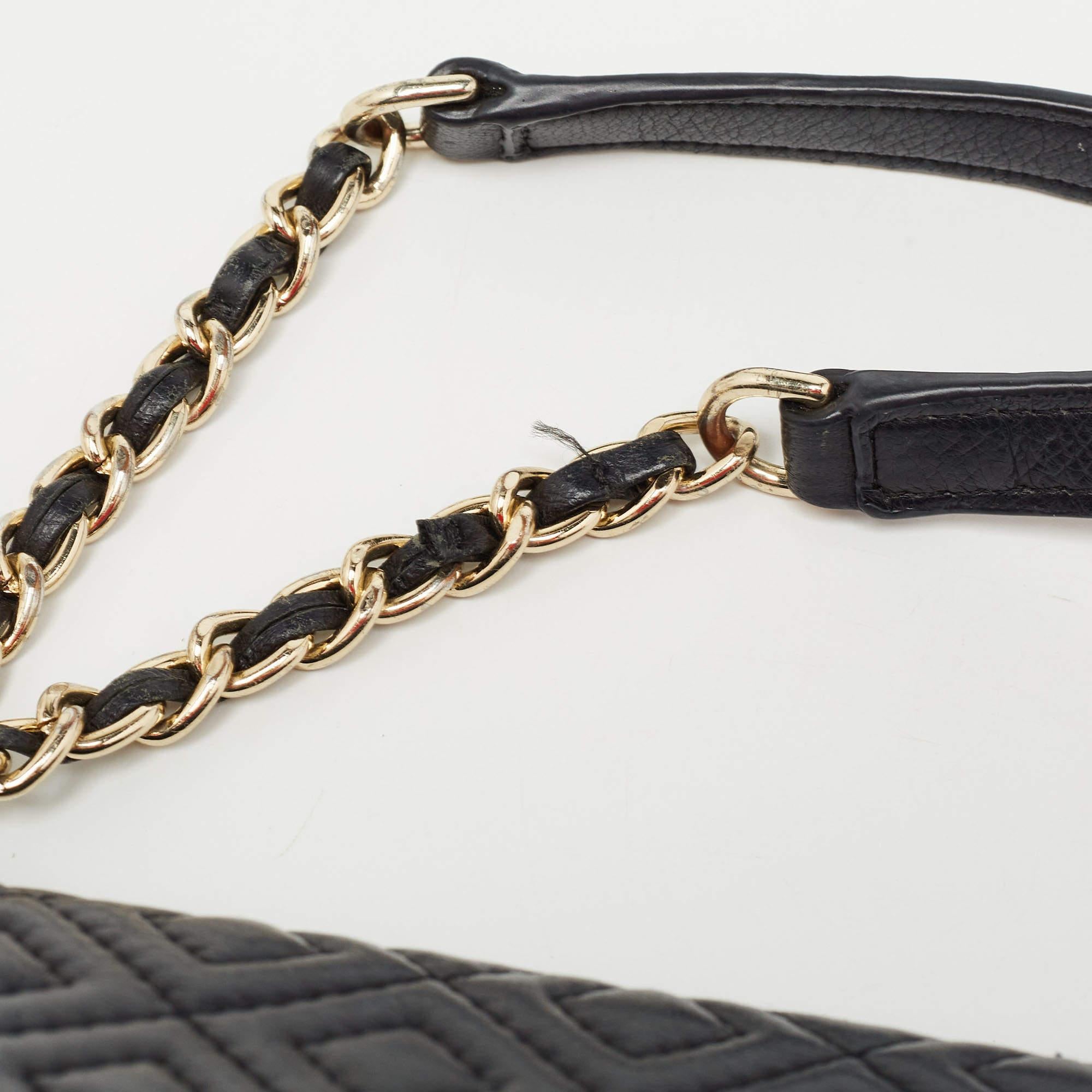Tory Burch Black Quilted Leather Marion Flap Chain Shoulder Bag 2