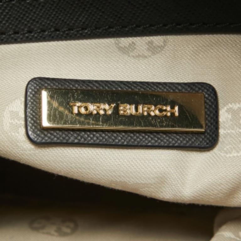 Tory Burch Schwarze Robinson Tote aus Saffiano-Leder mit doppeltem Reißverschluss im Angebot 5