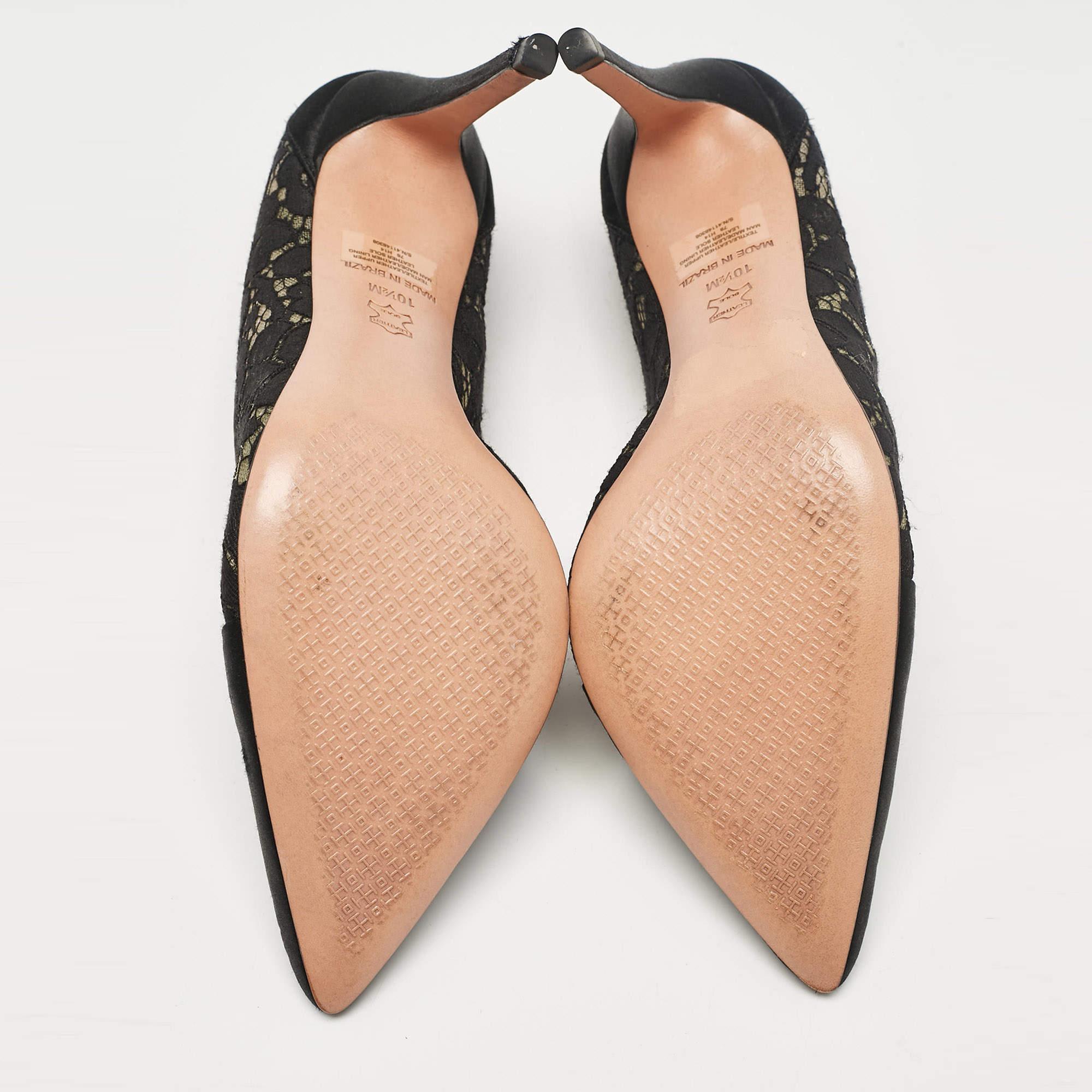 Tory Burch escarpins à bout pointu en satin et maille noire, taille 41 en vente 1