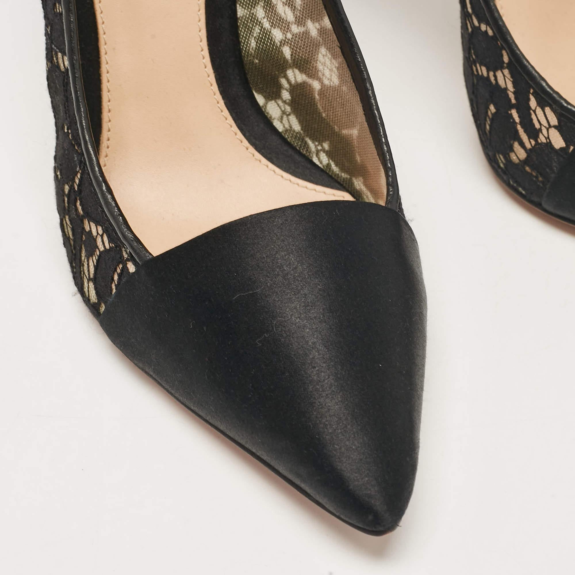 Tory Burch escarpins à bout pointu en satin et maille noire, taille 41 en vente 2