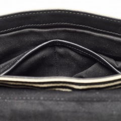 Tory Burch Black/White Stripe Leather Kerrington Crossbody Bag