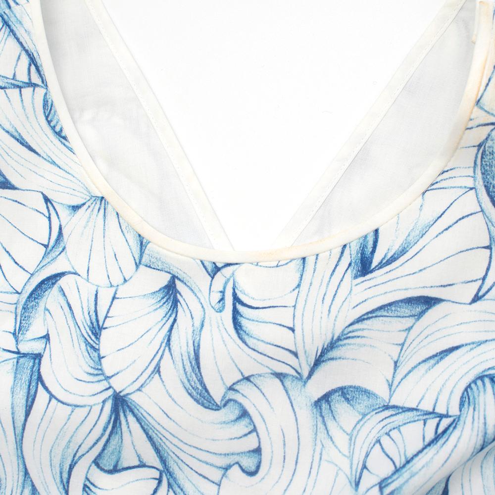 Tory Burch Blue Blaire Printed Cotton Dress SIZE 4 In Good Condition In London, GB
