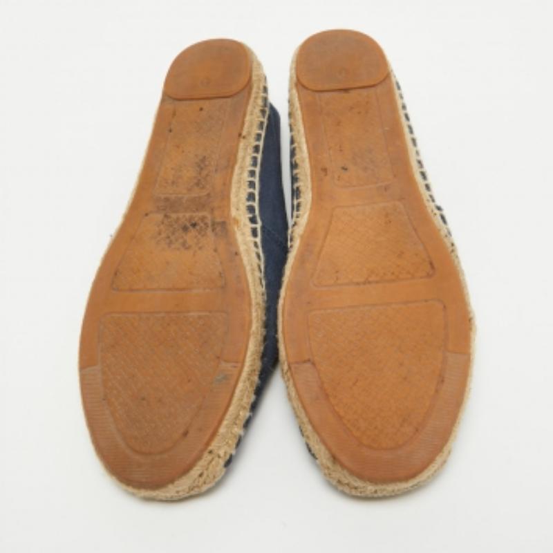 Tory Burch Blu Canvas A. Weston Appartamenti Misura 37,5 in vendita 2