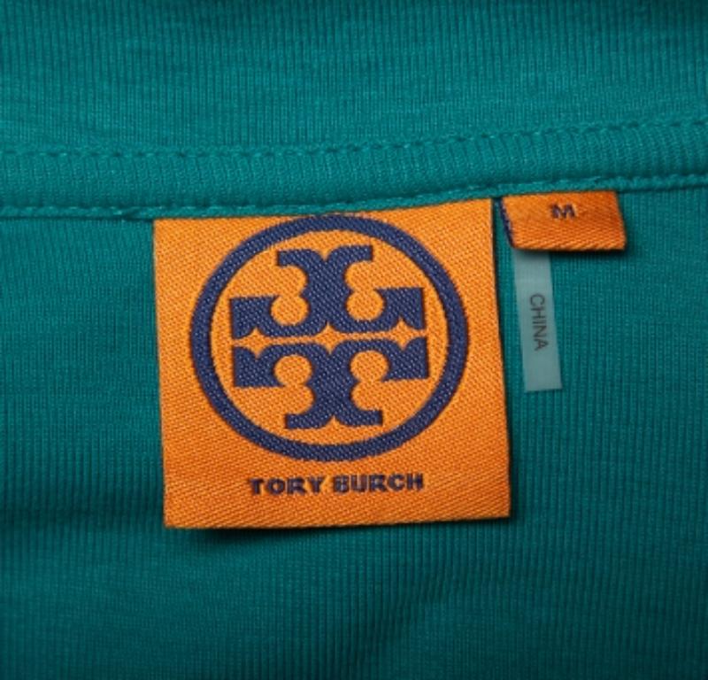 Polo de punto de algodón azul Tory Burch M Azul