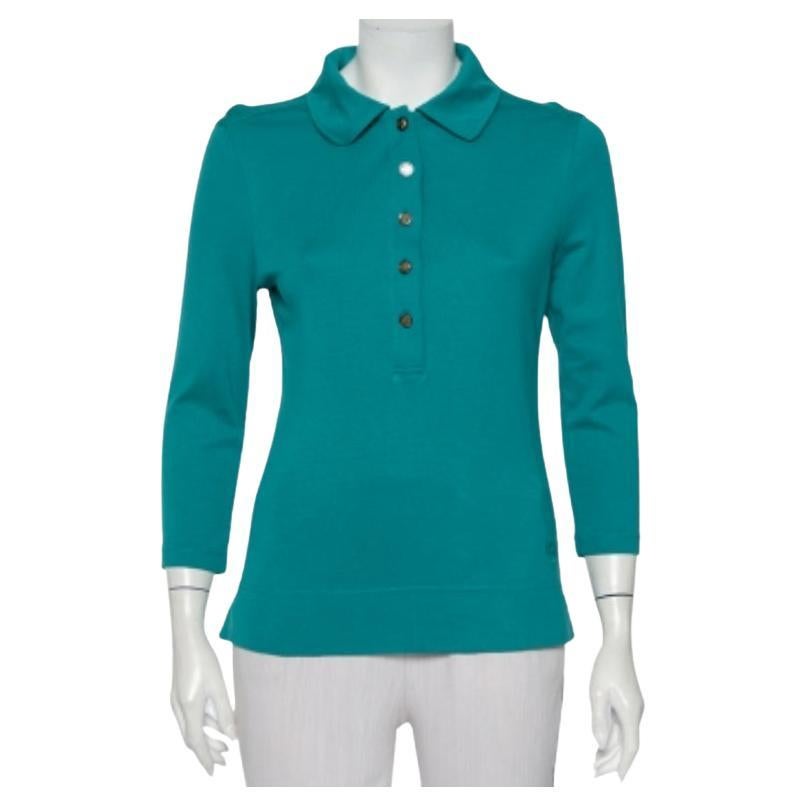 Tory Burch T-Shirt Polo en coton tricoté bleu M.