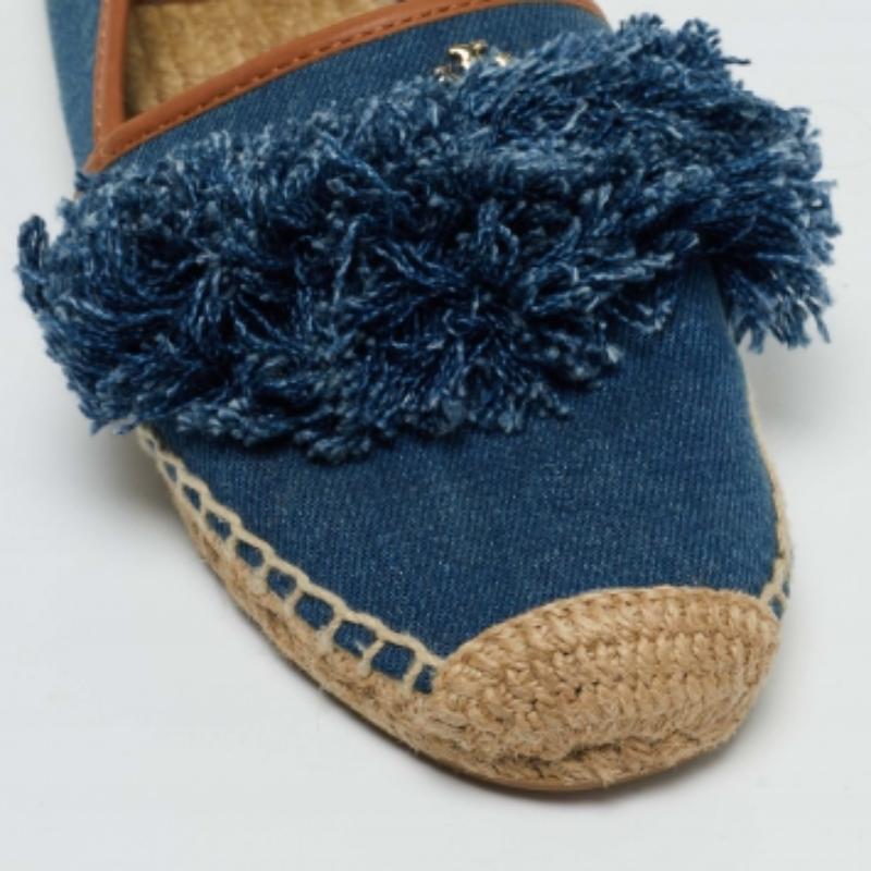 Tory Burch Espadrille plates en denim bleu taille 38 Pour femmes en vente