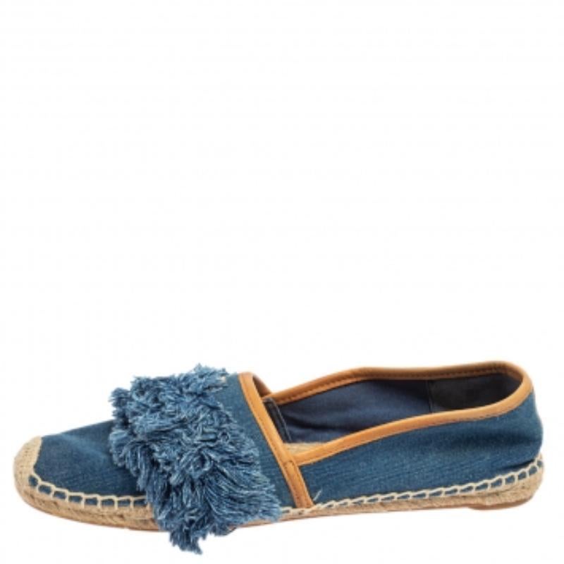 Tory Burch Espadrille plates en denim bleu taille 40.5 Pour femmes 