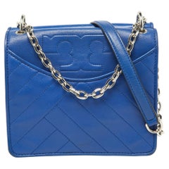 Tory Burch Blue Leather Alexa Shoulder Bag