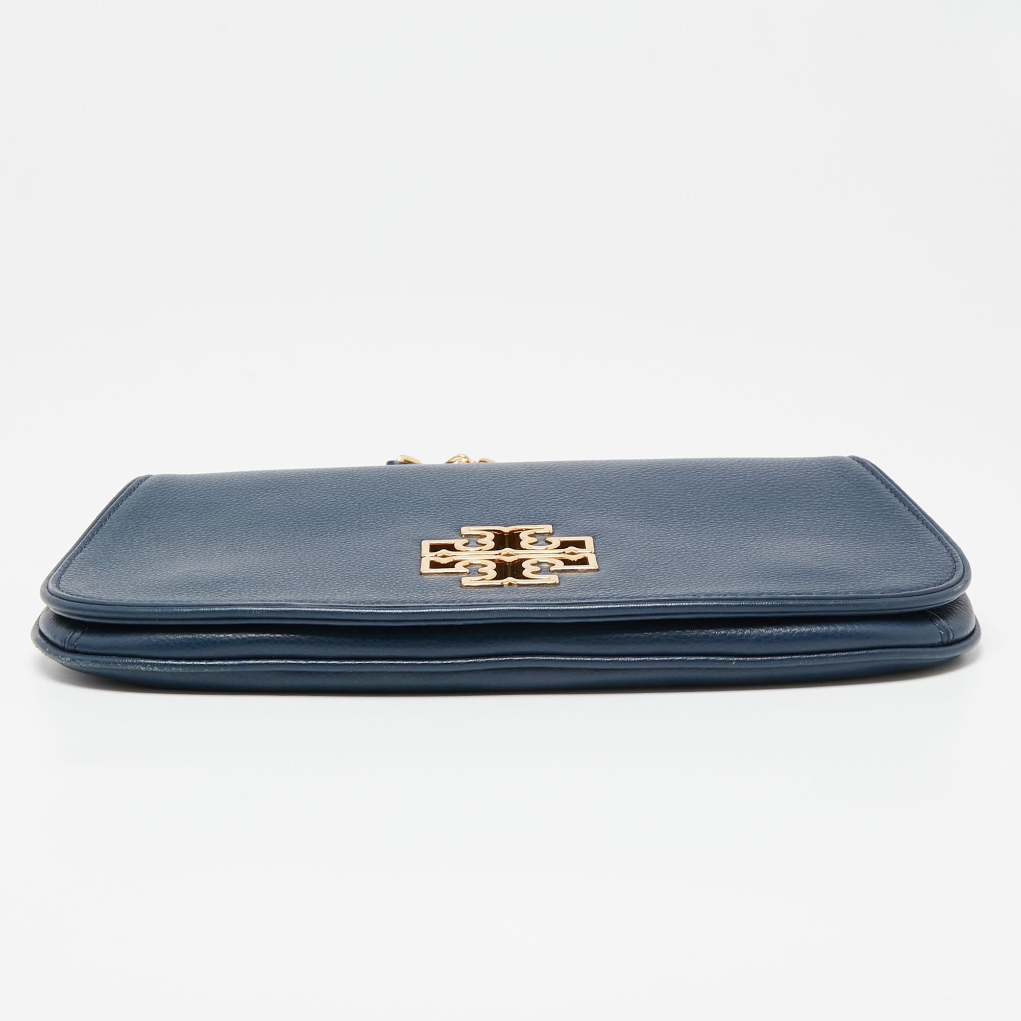 Tory Burch Blue Leather Britten Crossbody Bag at 1stDibs tory burch