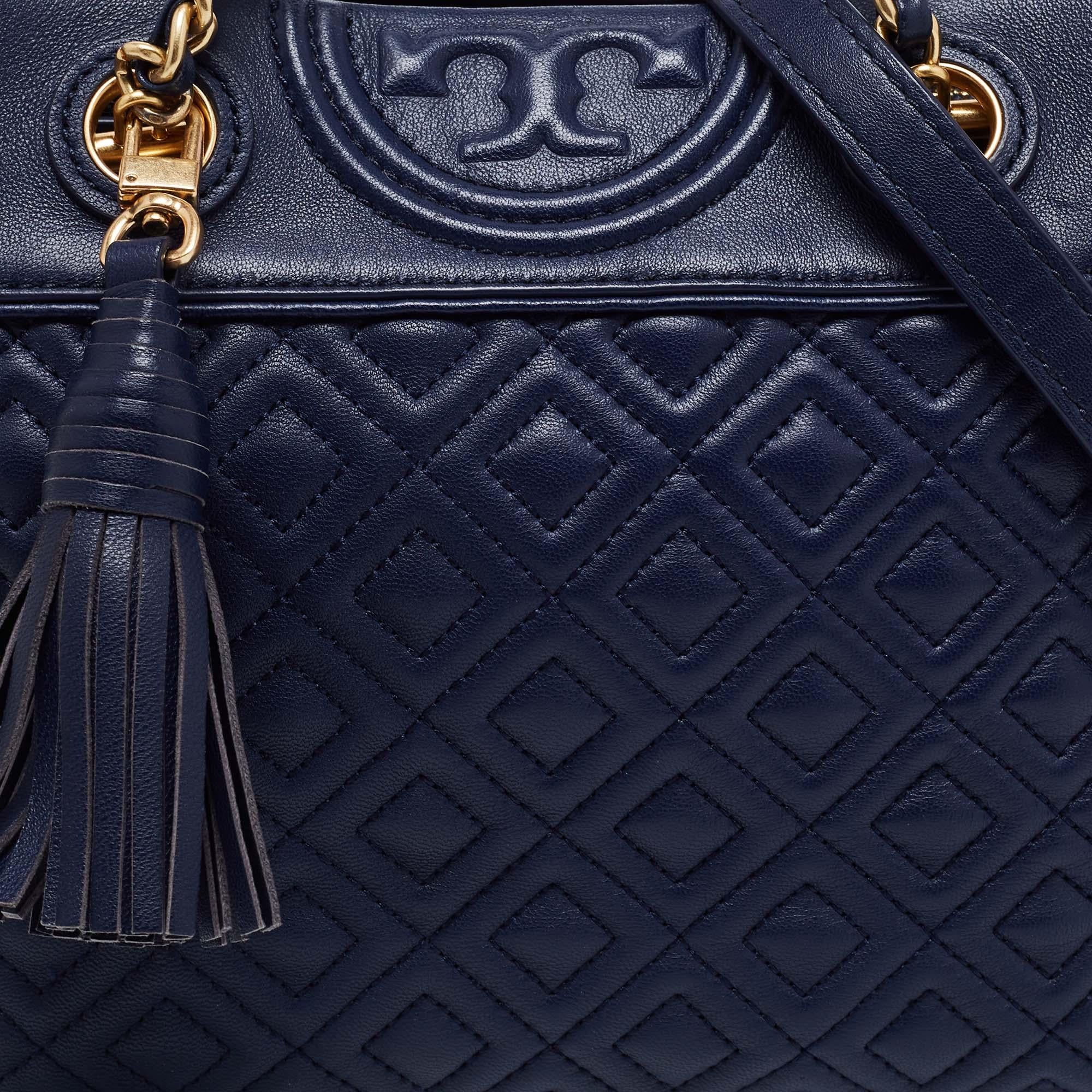 Tory Burch Blue Leather Fleming Tote 7
