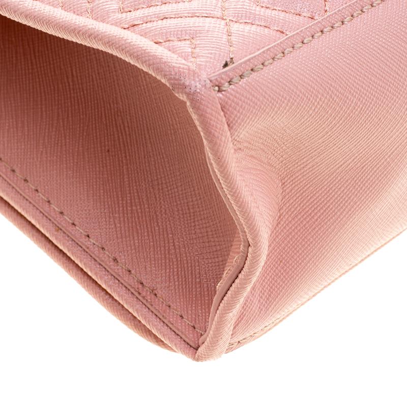 Tory Burch Blush Pink Leather Medium Fleming Shoulder Bag 3