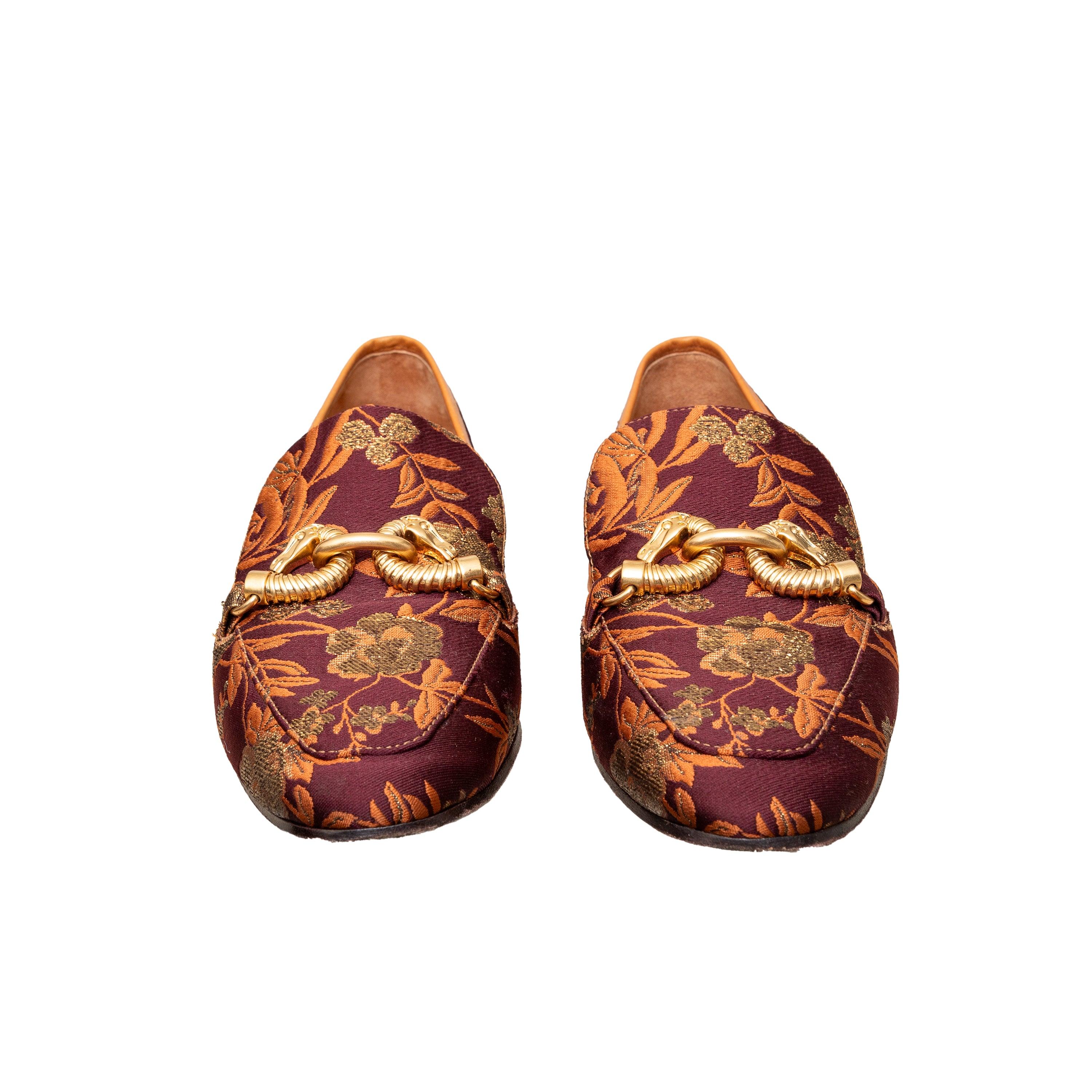 Brown Tory Burch Brocade Loafers - '10s