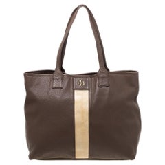 Tory Burch Brown/Beige Leder-Shopper-Tasche