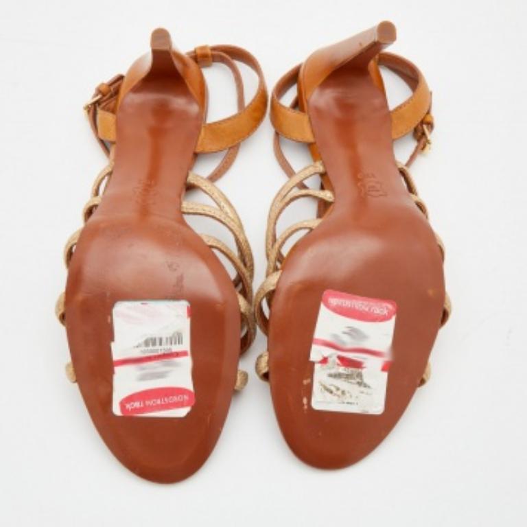 Tory Burch Brown Leather Charlene Gladiator Sandals Size 41 5