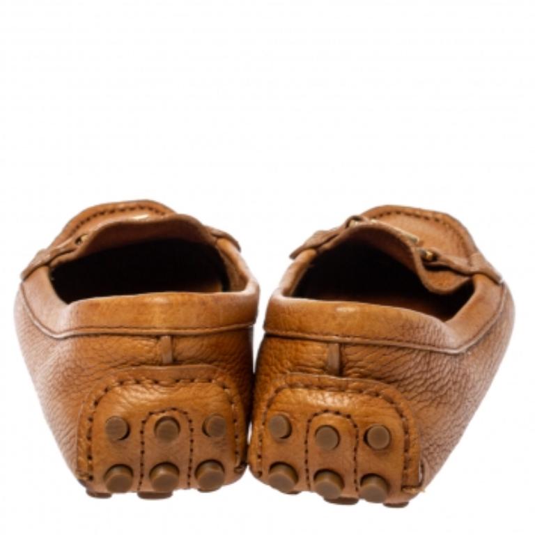 Tory Burch Brown Leather Driving Loafers Size 36.5 For Sale 3