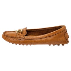 Tory Burch Brown Leather Driving Loafers Size 36.5