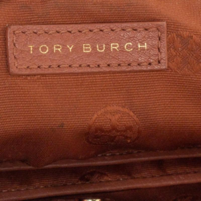 Tory Burch Brown Leather Flap Shoulder Bag For Sale 1