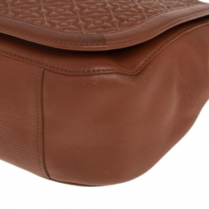 Tory Burch Brown Leather Flap Shoulder Bag For Sale 5