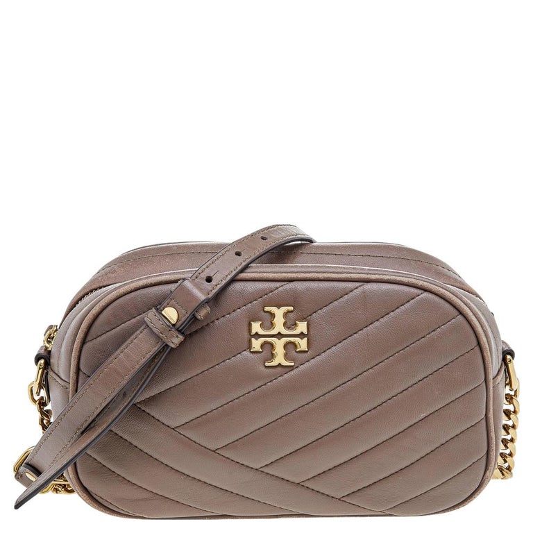 Tory Burch Brown Leather Kira Camera Crossbody Bag For Sale at 1stDibs
