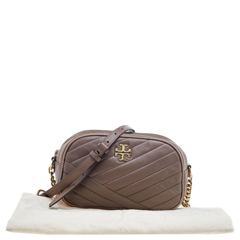 Tory Burch Brown Leather Kira Camera Crossbody Bag For Sale at 1stDibs