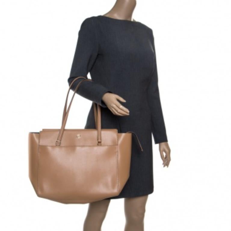 Tory Burch Große Parker-Tasche aus braunem Leder im Angebot 5