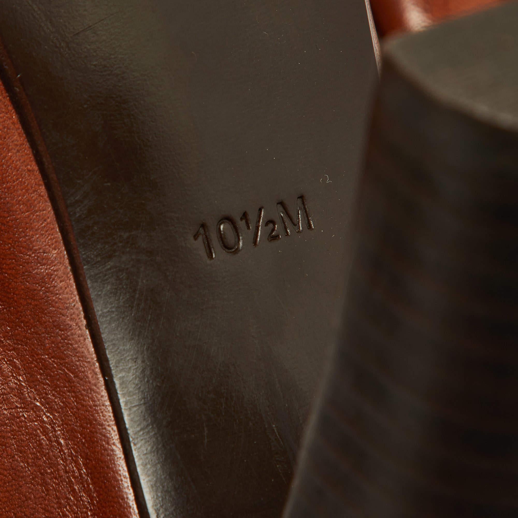 Tory Burch Brown Leather Logo Detail Round Toe Pumps Size 40.5 For Sale 4