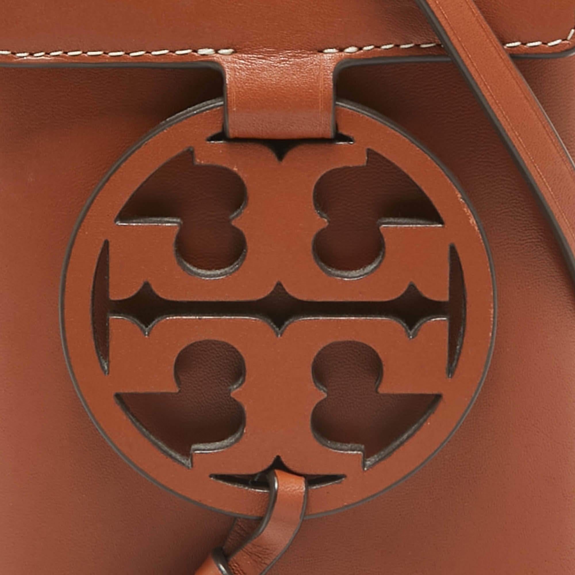 Tory Burch Brown Leather Miller Phone Crossbody Bag 2
